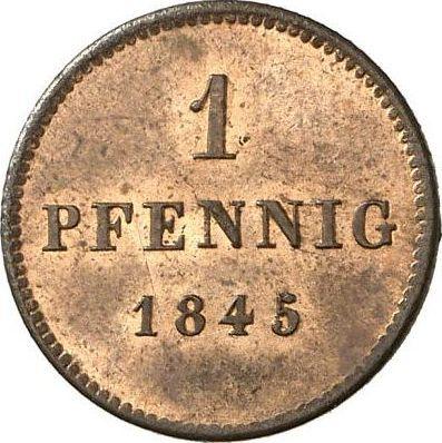 Reverso 1 Pfennig 1845 - valor de la moneda  - Baviera, Luis I