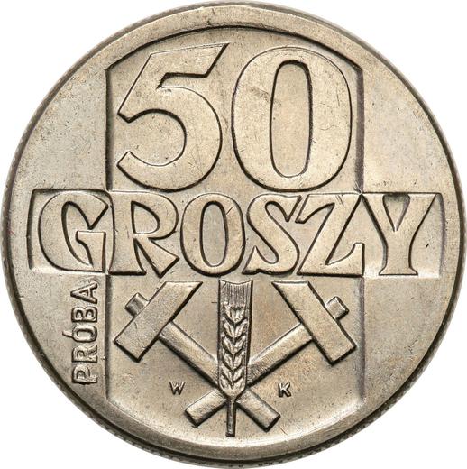 Revers Probe 50 Groszy 1958 "Ähre und Hammer" Nickel - Münze Wert - Polen, Volksrepublik Polen