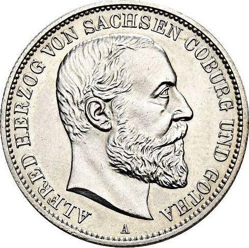 Awers monety - 2 marki 1895 A "Saksonia-Coburg-Gotha" - cena srebrnej monety - Niemcy, Cesarstwo Niemieckie