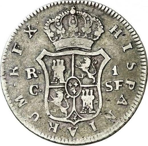 Rewers monety - 1 real 1814 C SF "Typ 1811-1833" - cena srebrnej monety - Hiszpania, Ferdynand VII