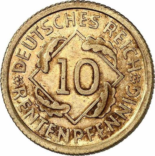 Аверс монеты - 10 рентенпфеннигов 1924 года G - цена  монеты - Германия, Bеймарская республика