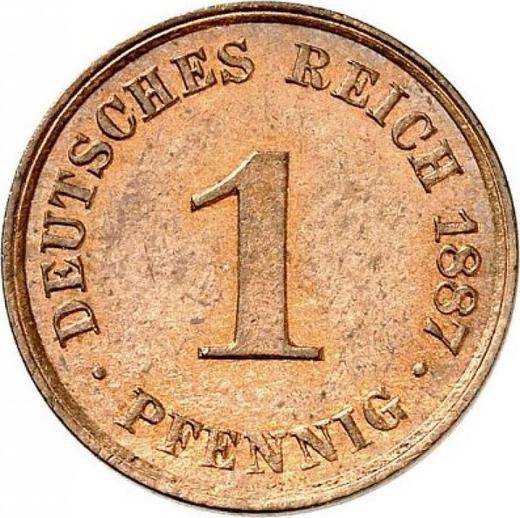 Аверс монеты - 1 пфенниг 1887 года J "Тип 1873-1889" - цена  монеты - Германия, Германская Империя