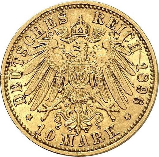Reverso 10 marcos 1896 A "Anhalt" - valor de la moneda de plata - Alemania, Imperio alemán