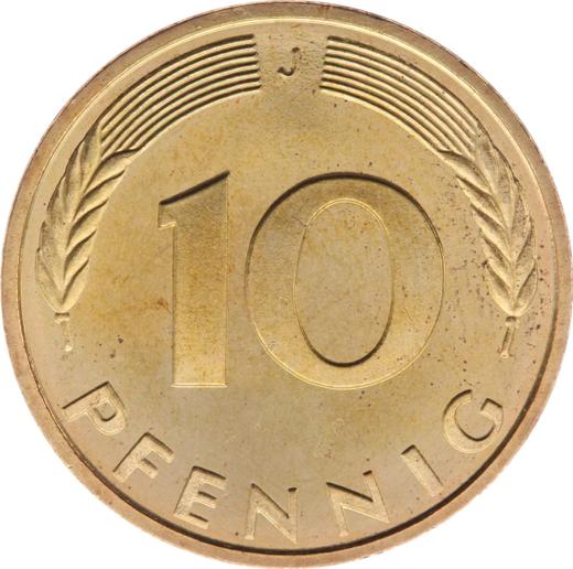 Аверс монеты - 10 пфеннигов 1988 года J - цена  монеты - Германия, ФРГ