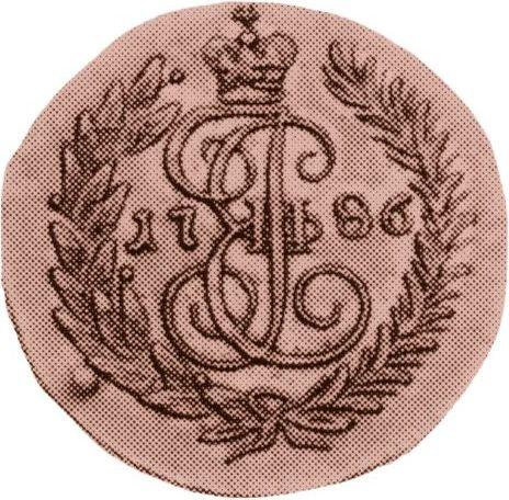 Reverso Polushka (1/4 kopek) 1786 КМ Reacuñación - valor de la moneda  - Rusia, Catalina II de Rusia 