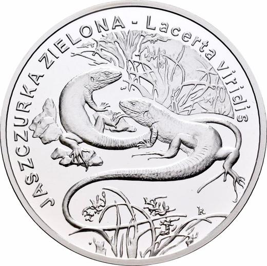 Реверс монеты - 20 злотых 2009 года MW RK "Зелёная ящерица" - цена серебряной монеты - Польша, III Республика после деноминации