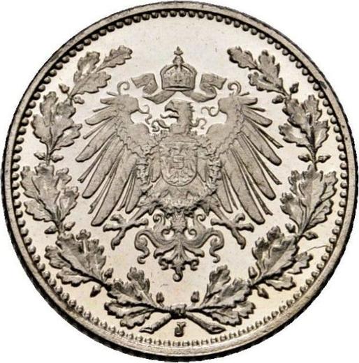 Reverse 1/2 Mark 1916 J "Type 1905-1919" - Silver Coin Value - Germany, German Empire