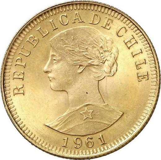 Аверс монеты - 50 песо 1961 года So - цена золотой монеты - Чили, Республика