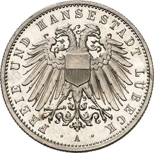 Anverso 2 marcos 1906 A "Lübeck" - valor de la moneda de plata - Alemania, Imperio alemán