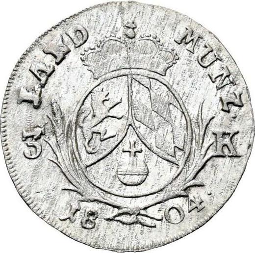 Rewers monety - 3 krajcary 1804 "Typ 1799-1804" - cena srebrnej monety - Bawaria, Maksymilian I