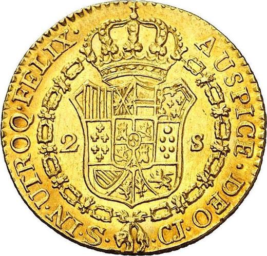 Revers 2 Escudos 1815 S CJ - Goldmünze Wert - Spanien, Ferdinand VII
