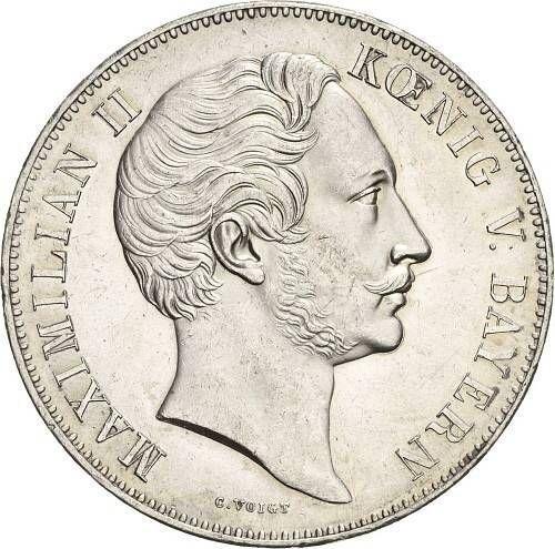 Awers monety - Dwutalar 1851 - cena srebrnej monety - Bawaria, Maksymilian II