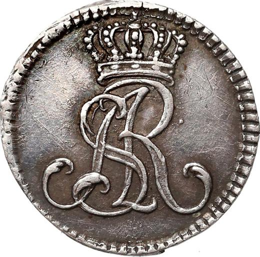 Аверс монеты - Пробный Сребреник (1 грош) 1771 года "Монограмма прописная" - цена серебряной монеты - Польша, Станислав II Август