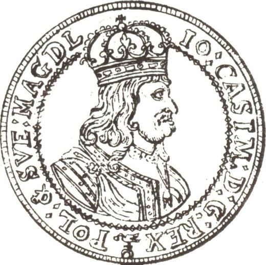 Аверс монеты - Пробная Злотовка (30 грошей) 1665 года AT - цена серебряной монеты - Польша, Ян II Казимир