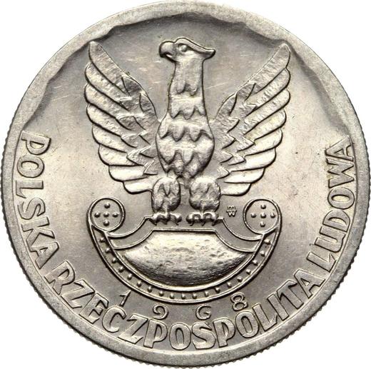 Аверс монеты - 10 злотых 1968 года MW JMN "25 лет Народного Войска Польского" - цена  монеты - Польша, Народная Республика
