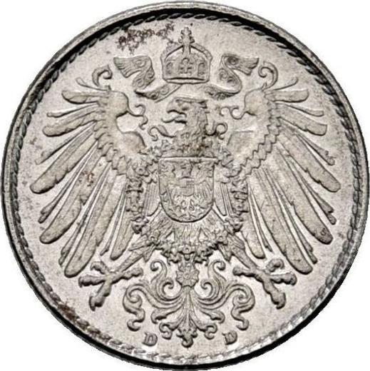 Rewers monety - 5 fenigów 1919 D - cena  monety - Niemcy, Cesarstwo Niemieckie