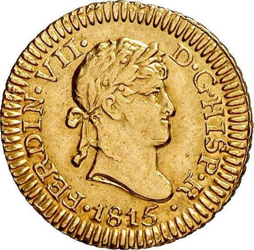 Awers monety - 1/2 escudo 1815 L JP - cena złotej monety - Peru, Ferdynand VII