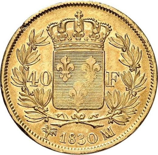 Reverso 40 francos 1830 MA "Tipo 1824-1830" Marsella - valor de la moneda de oro - Francia, Carlos X