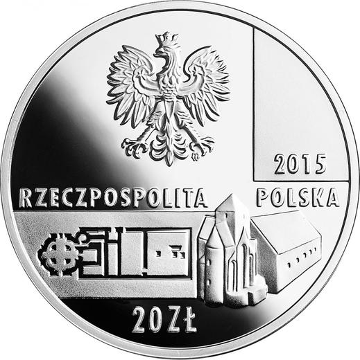 Anverso 20 eslotis 2015 MW "Ruinas en la isla de Ostrów Lednicki" - valor de la moneda de plata - Polonia, República moderna