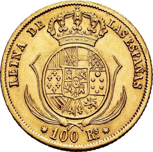 Rewers monety - 100 réales 1854 Siedmioramienne gwiazdy - cena złotej monety - Hiszpania, Izabela II