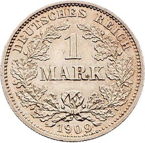 Awers monety - 1 marka 1909 D "Typ 1891-1916" - cena srebrnej monety - Niemcy, Cesarstwo Niemieckie