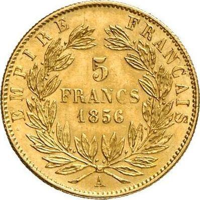 Rewers monety - 5 franków 1856 A "Typ 1855-1860" Paryż - cena złotej monety - Francja, Napoleon III