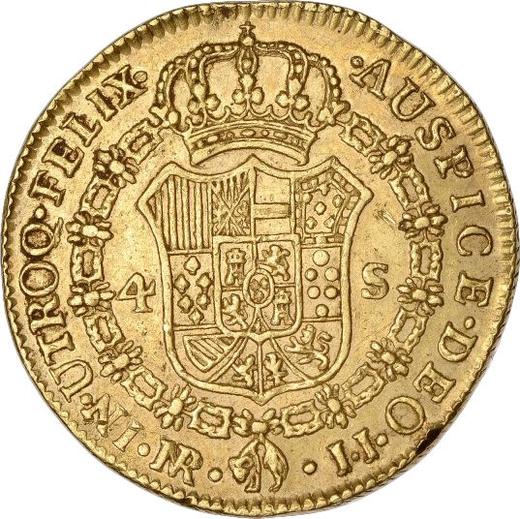 Реверс монеты - 4 эскудо 1801 года NR JJ - цена золотой монеты - Колумбия, Карл IV