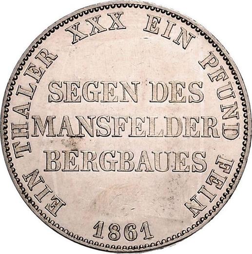 Reverse Thaler 1861 A "Mining" - Silver Coin Value - Prussia, William I