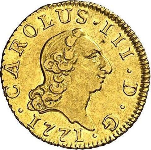 Obverse 1/2 Escudo 1771 M PJ - Gold Coin Value - Spain, Charles III