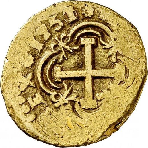 Реверс монеты - 8 эскудо 1751 года S - цена золотой монеты - Колумбия, Фердинанд VI