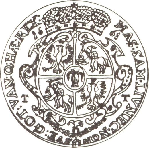 Rewers monety - 5 dukatów 1661 TT - cena złotej monety - Polska, Jan II Kazimierz