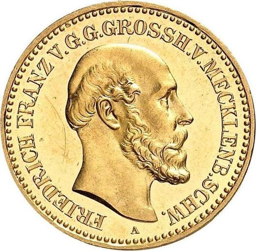 Аверс монеты - 10 марок 1878 года A "Мекленбург-Шверин" - цена золотой монеты - Германия, Германская Империя