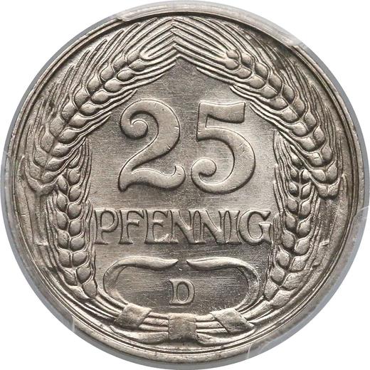 Anverso 25 Pfennige 1912 D "Tipo 1909-1912" - valor de la moneda  - Alemania, Imperio alemán