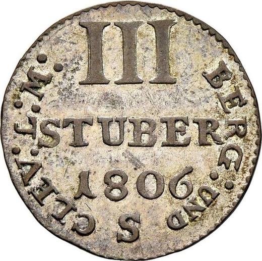 Реверс монеты - 3 штюбера 1806 года S - цена серебряной монеты - Берг, Иоахим Мюрат