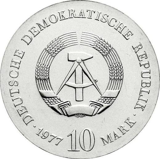 Rewers monety - 10 marek 1977 "Guericke" - cena srebrnej monety - Niemcy, NRD