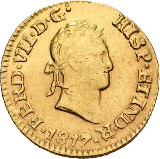 Аверс монеты - 1/2 эскудо 1817 года Mo JJ - цена золотой монеты - Мексика, Фердинанд VII