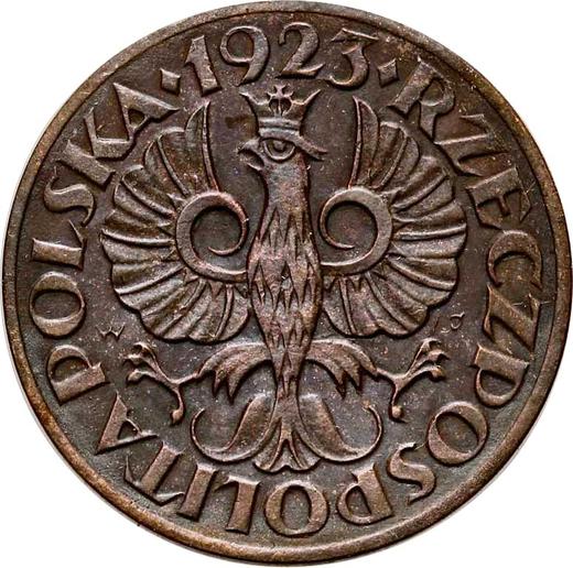 Аверс монеты - Пробный 1 грош 1923 года WJ Бронза Односторонний оттиск аверса - цена  монеты - Польша, II Республика