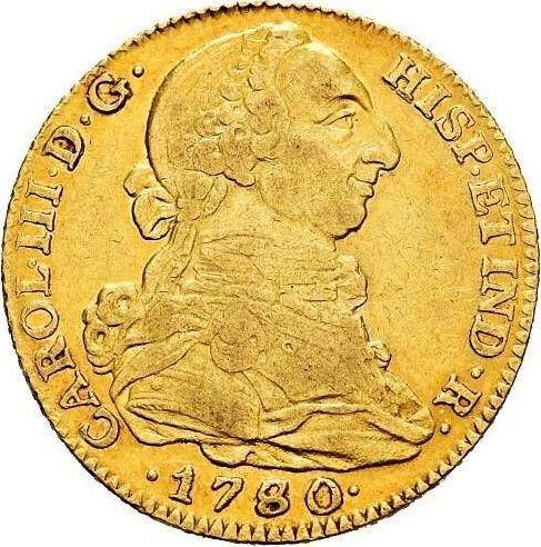 Awers monety - 4 escudo 1780 M PJ - cena złotej monety - Hiszpania, Karol III