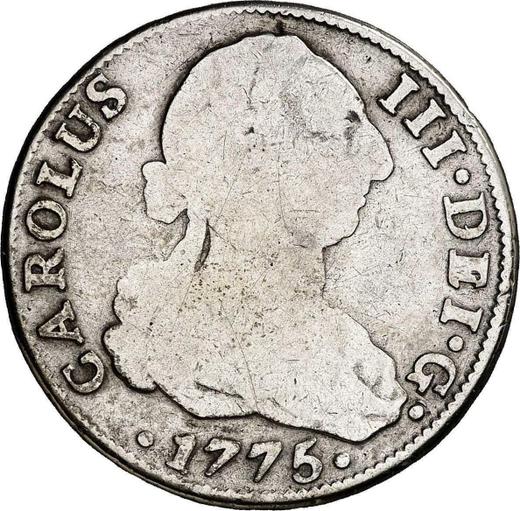 Аверс монеты - 4 реала 1775 года S CF - цена серебряной монеты - Испания, Карл III