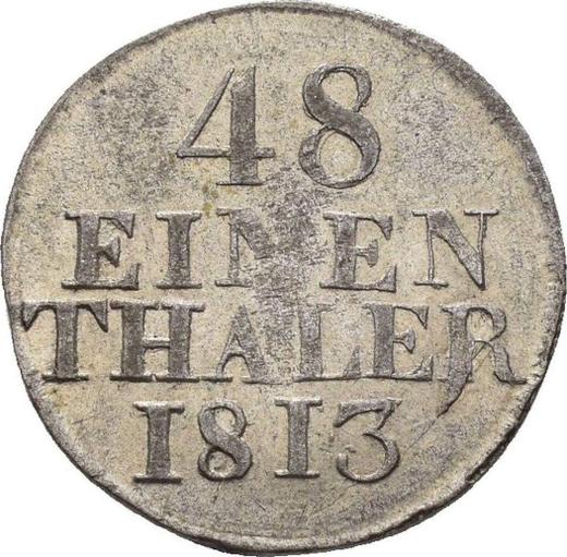 Реверс монеты - 1/48 талера 1813 года H - цена серебряной монеты - Саксония-Альбертина, Фридрих Август I