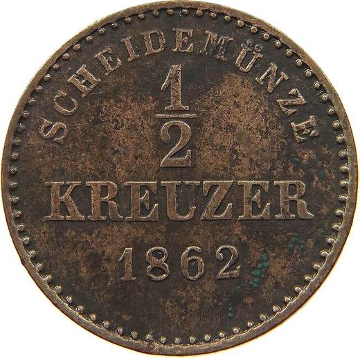 Rewers monety - 1/2 krajcara 1862 "Typ 1858-1864" - cena  monety - Wirtembergia, Wilhelm I