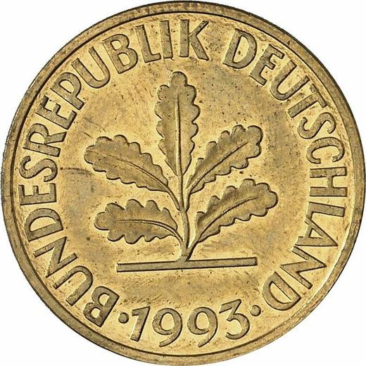 Rewers monety - 10 fenigów 1993 D - cena  monety - Niemcy, RFN