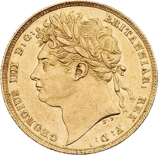 Awers monety - 1 suweren 1823 BP - cena złotej monety - Wielka Brytania, Jerzy IV