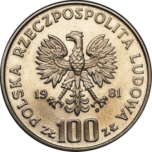 Awers monety - PRÓBA 100 złotych 1981 MW "Generał Władysław Sikorski" Nikiel - cena  monety - Polska, PRL