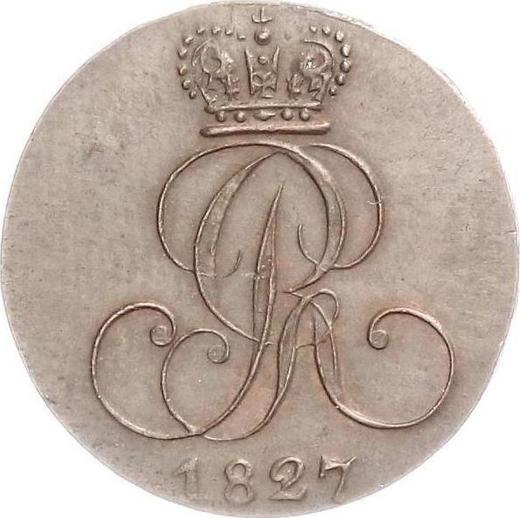 Аверс монеты - 1 пфенниг 1827 года C - цена  монеты - Ганновер, Георг IV