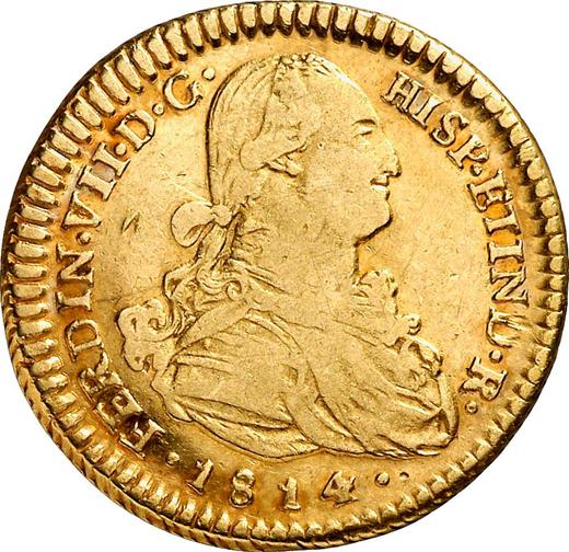 Anverso 2 escudos 1814 So FJ - valor de la moneda de oro - Chile, Fernando VII