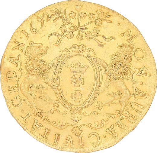 Rewers monety - 4 dukaty 1692 "Gdańsk" - cena złotej monety - Polska, Jan III Sobieski