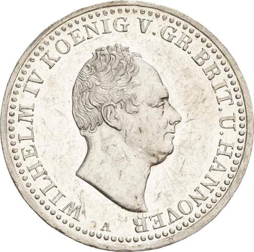 Аверс монеты - Талер 1835 года A "Тип 1834-1837" - цена серебряной монеты - Ганновер, Вильгельм IV