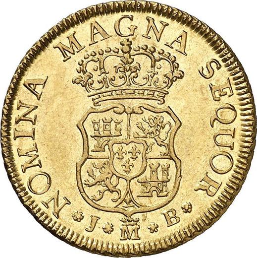 Revers 2 Escudos 1749 M JB - Goldmünze Wert - Spanien, Ferdinand VI