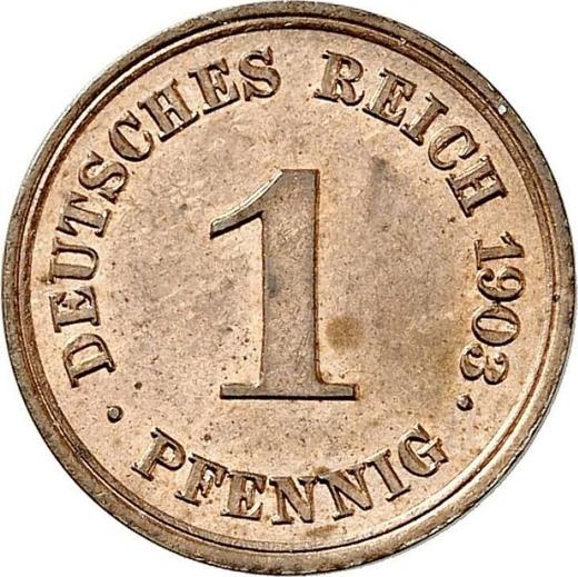 Аверс монеты - 1 пфенниг 1903 года E "Тип 1890-1916" - цена  монеты - Германия, Германская Империя